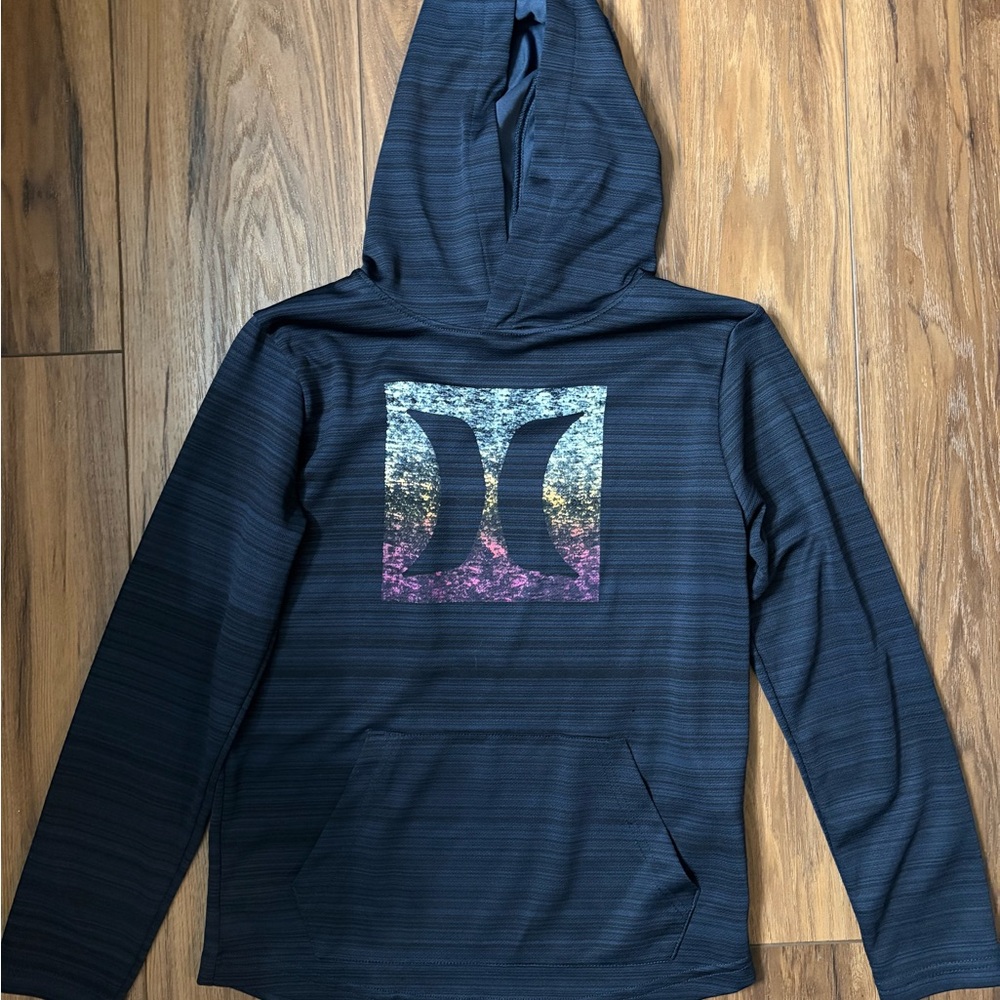 Hurley Navy Hooded Pullover with Subtle Texture
